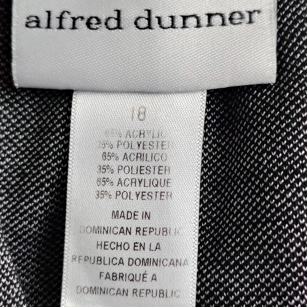 Alfred Dunner Womens SZ 18 Straight Leg Pants Black White Herringbone Officecore - Picture 6 of 8
